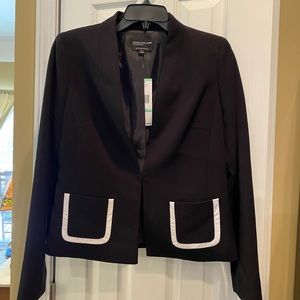 ⬇️Jones New York  dress jacket w/faux leather trim